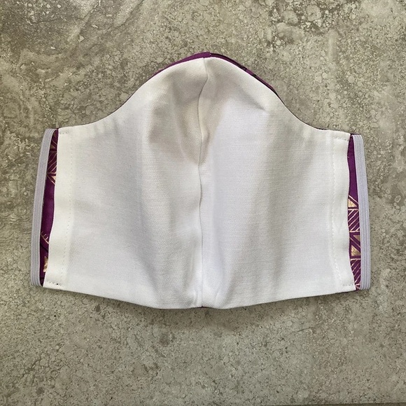 Purple Ankara Geometric Face Mask - Picture 2 of 4